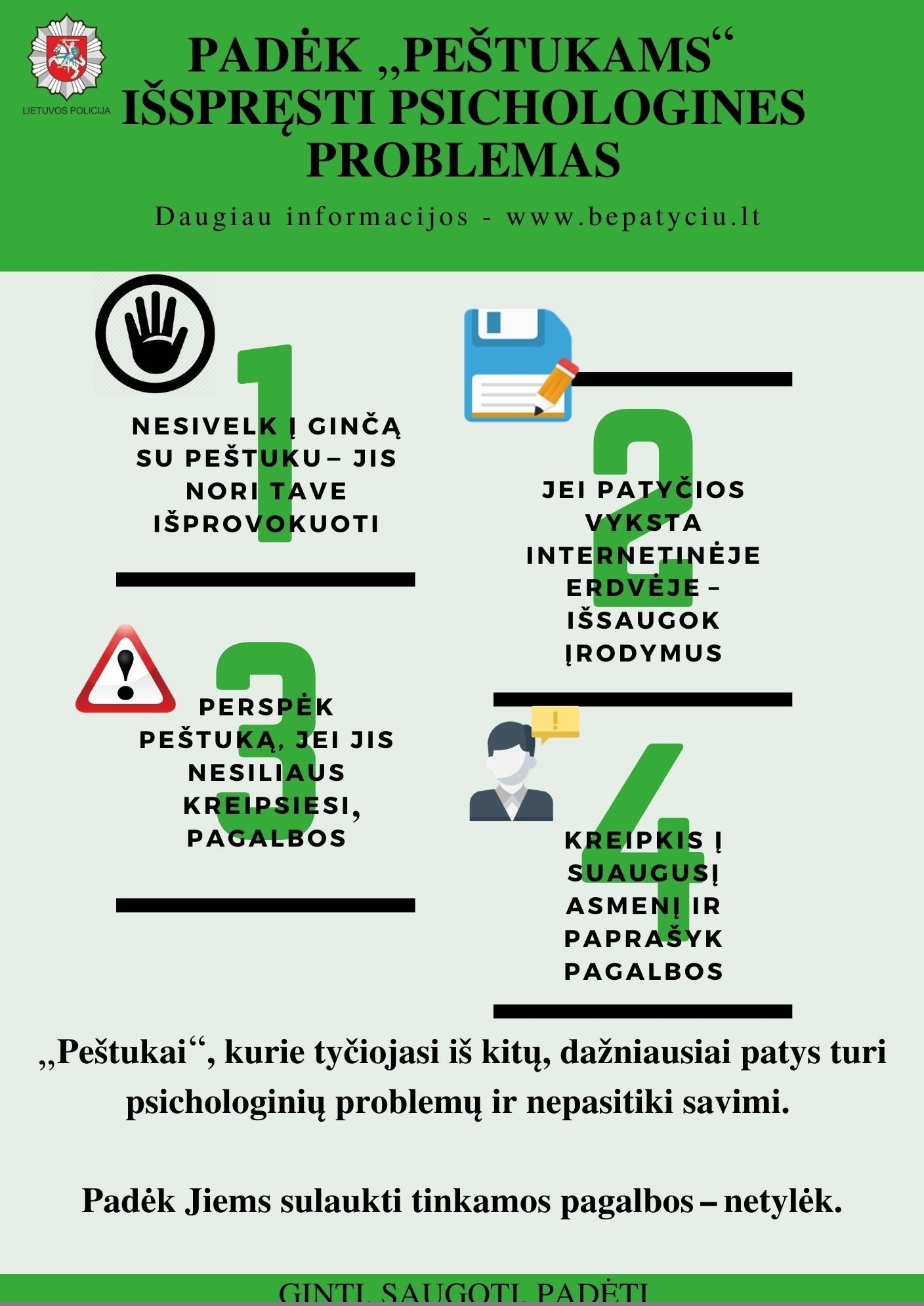 Padėk išspręsti problemas