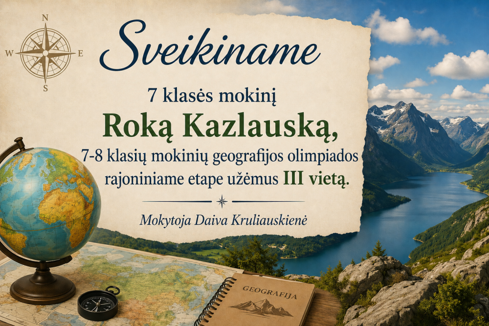 Sveikiname Roką Kazlauską ir mokytoją Daivą Kruliauskienę